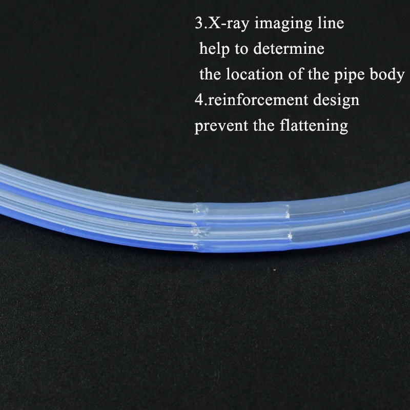 Silicone tube blue x-ray imaging line silicone tube for drainage device Cross drainage silicone tube