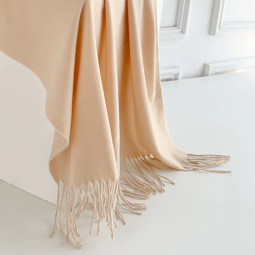 Wholesale 70*190cm Women Cashmere Scarf Pashmina Shawl with Tassel Warm Shawls and Wraps Head Scarves