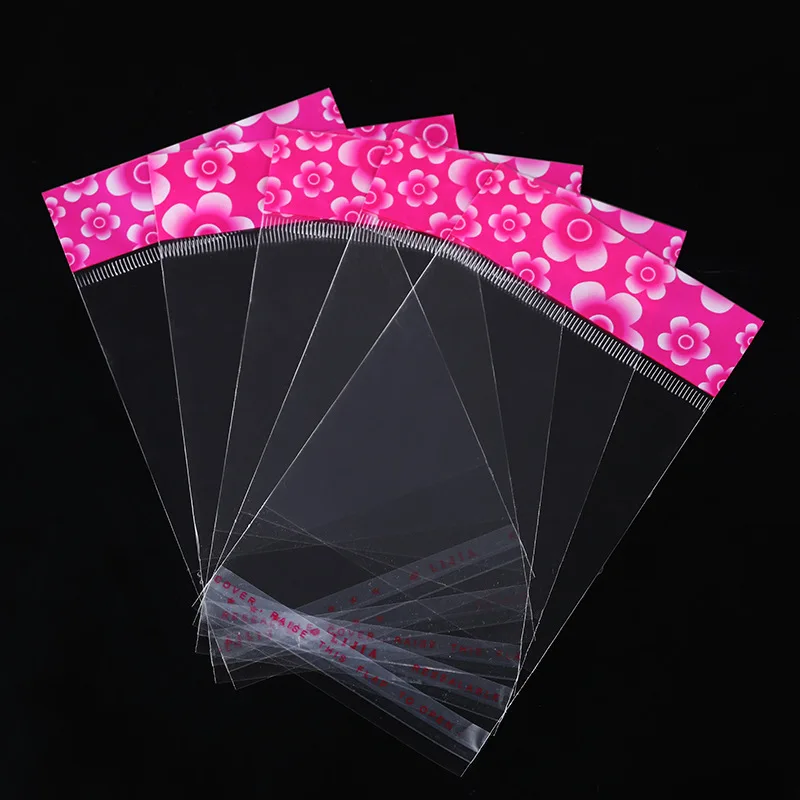 Custom Clear Resealable Transparent OPP Poly Plastic Bags Packing Self Adhesive Seal Cards Bag