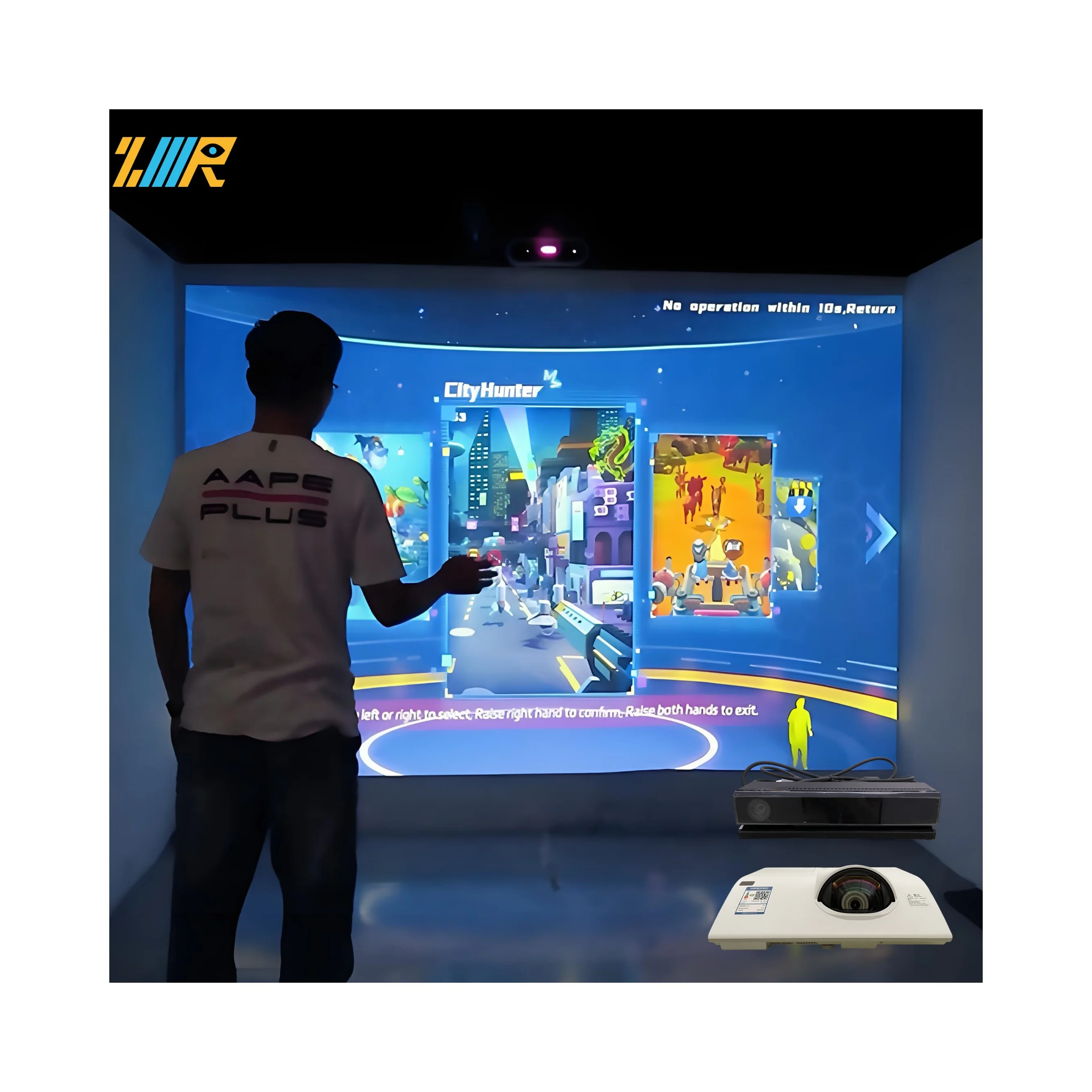 Support single or two person mode interactive games device interact game comput suppliers interactive projector