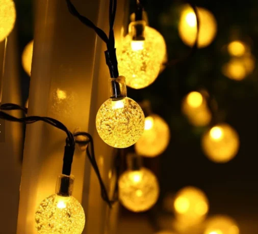 Holiday Outdoor 6M 30 LED Solar Bubble Ball Decorations String Lights For Christmas Wedding Party Street Garden Lighting