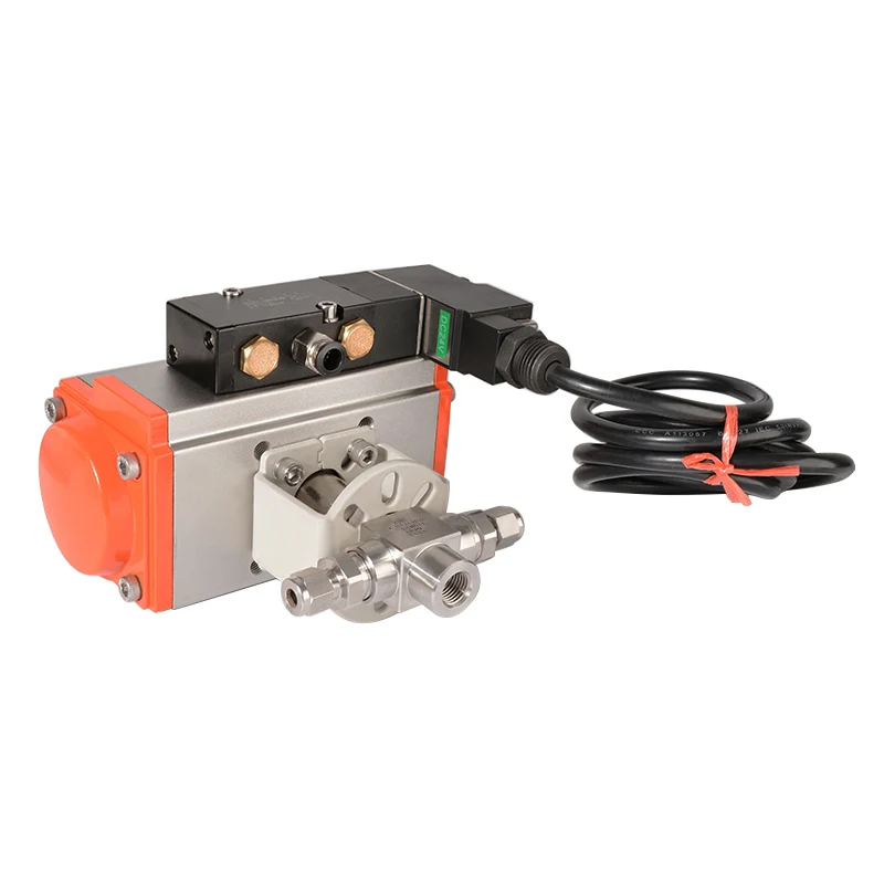 Stainless Steel Pneumatic Trunnion Ball Valve with Explosion Proof Coil Instrument Pneumatic Ball Valve