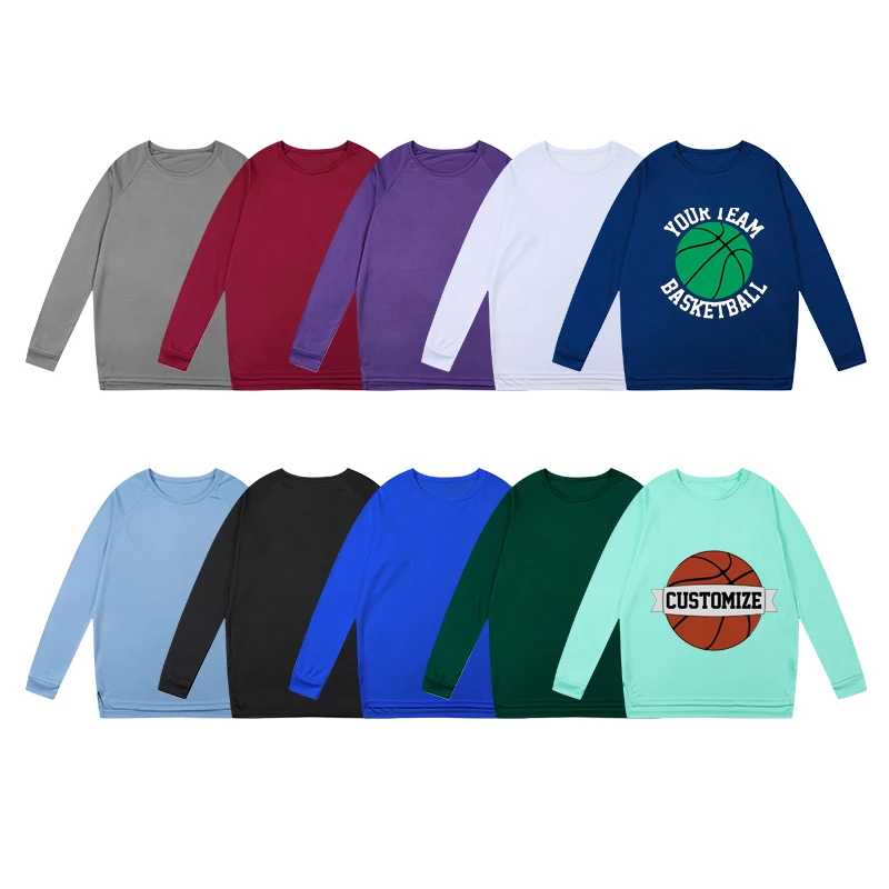 Men Sportswear Basketball Players Custom Team Name Men Performance Long Sleeve T-Shirt