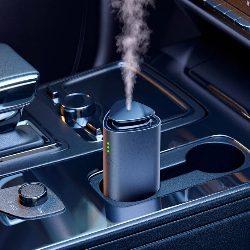 Vibration auto work Cordless pure essential oil waterless aroma car air diffuser with rechargeable battery