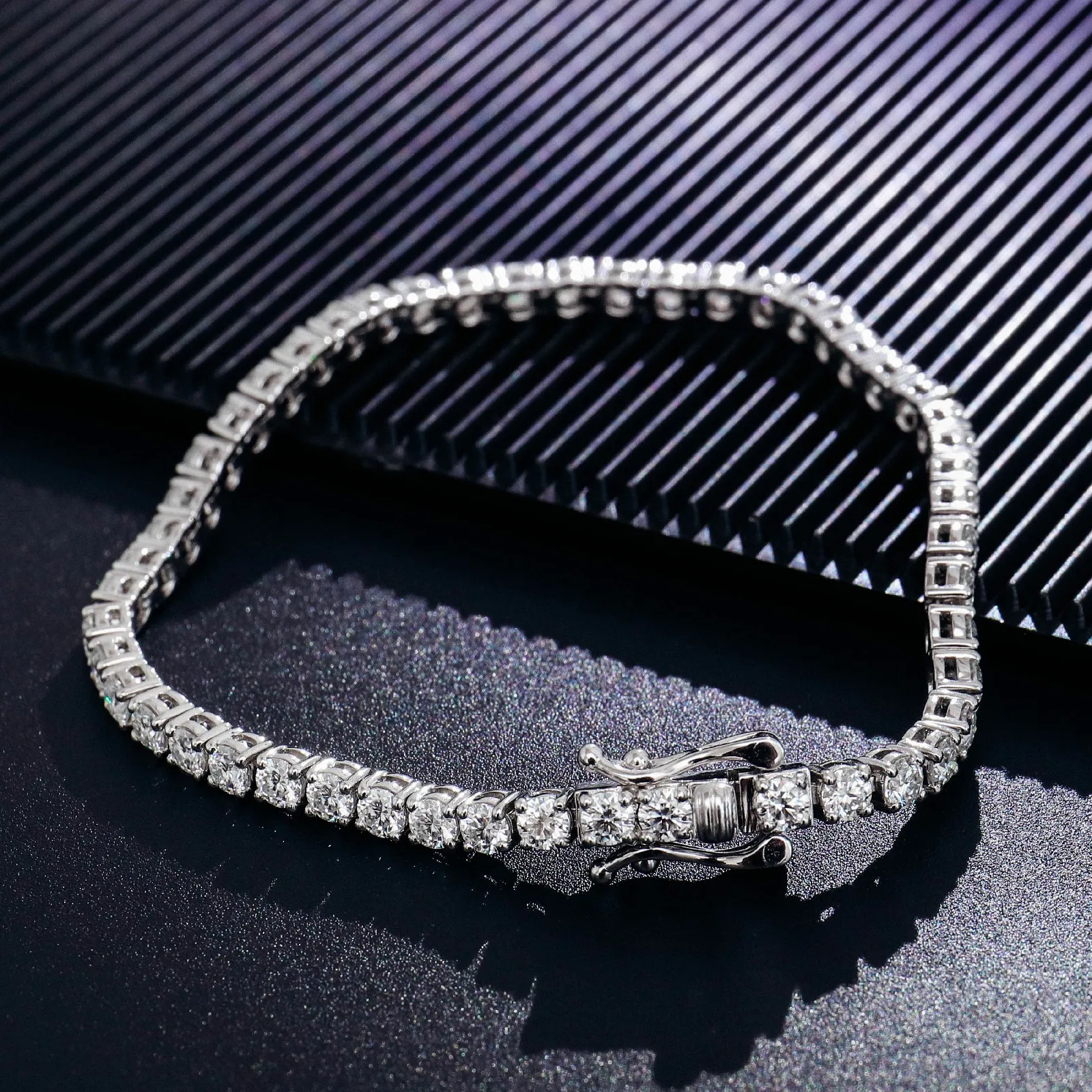 3mm 14k gold tennis bracelet fashion jewelry tennis bracelet men Round VVS lab diamond tennis chain for men