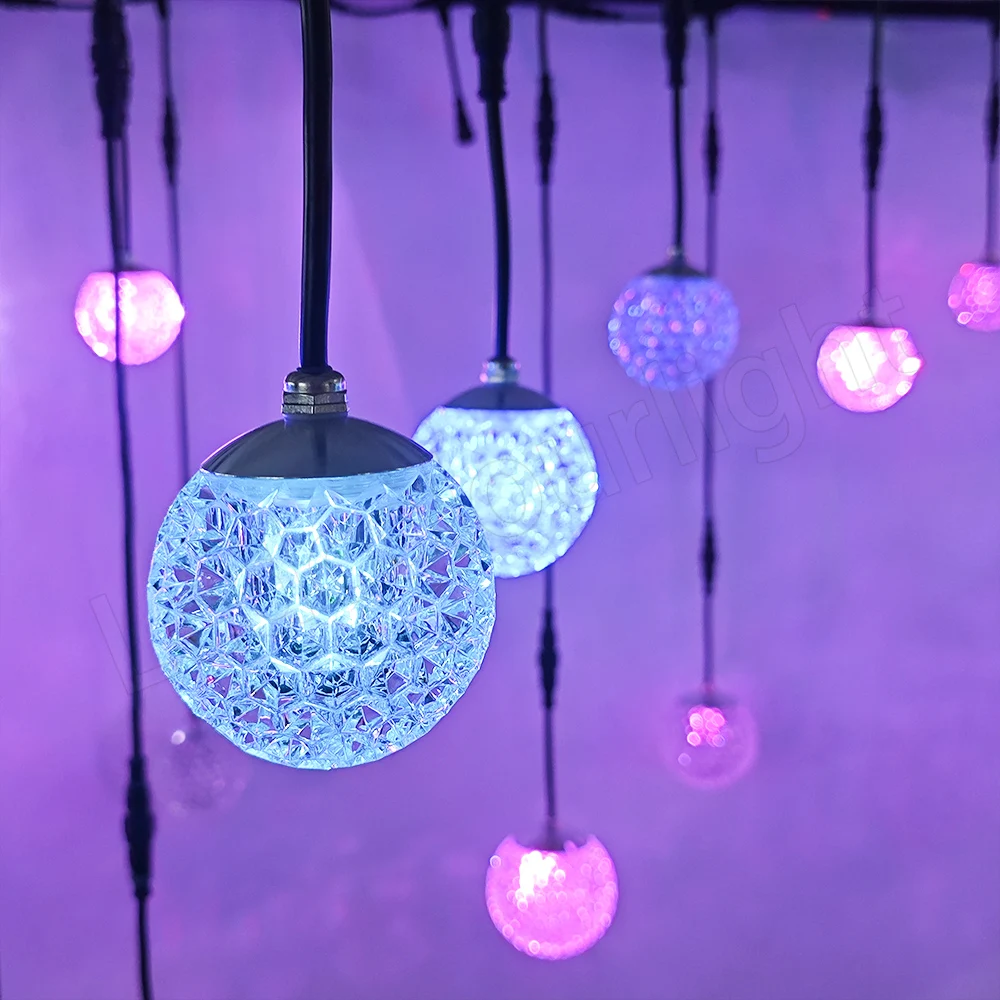 DMX RGB Christmas Crystal Ball Holiday Decorative RGB Pixel Light Warm White LED Crystal Ball Fairy Lights