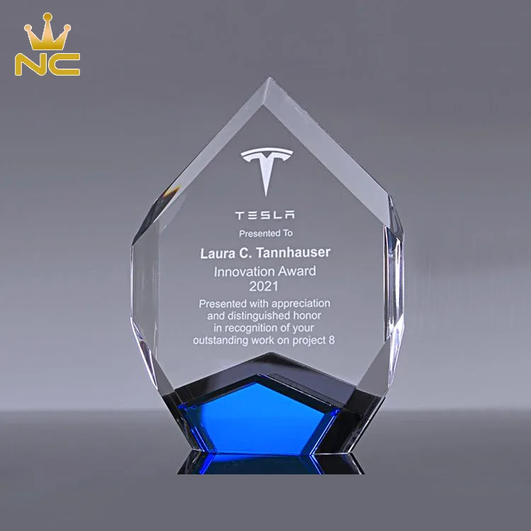 
Custom Engraved Clear Glass Plaque Blank Crystal Awards With Colored Base 