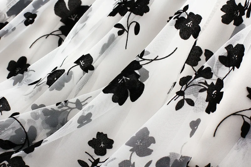 ecowalson  High Waist Long Mesh Tulle Skirt Women Spring Summer Elastic Women Pleated A-line Female Midi Skirt