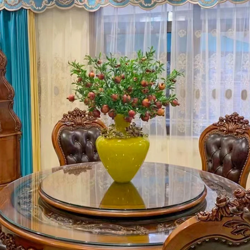 SANLOREN Kitchen Accessories OEM modern luxury home decor enamel yellow flower colored glass vase for home table decorative vase