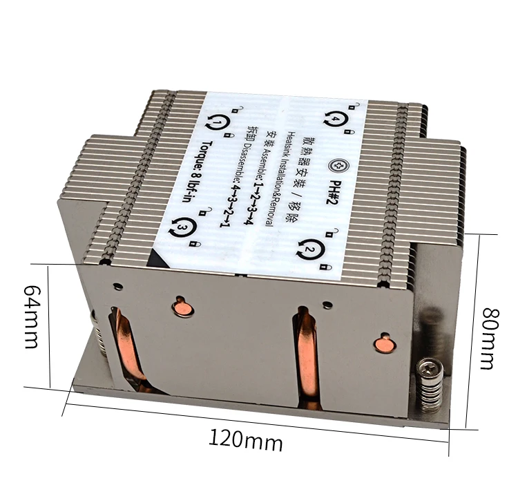 custom copper heatsink chassis server 2U sp3 AMD cpu passive cooler heatsink with heat pipe