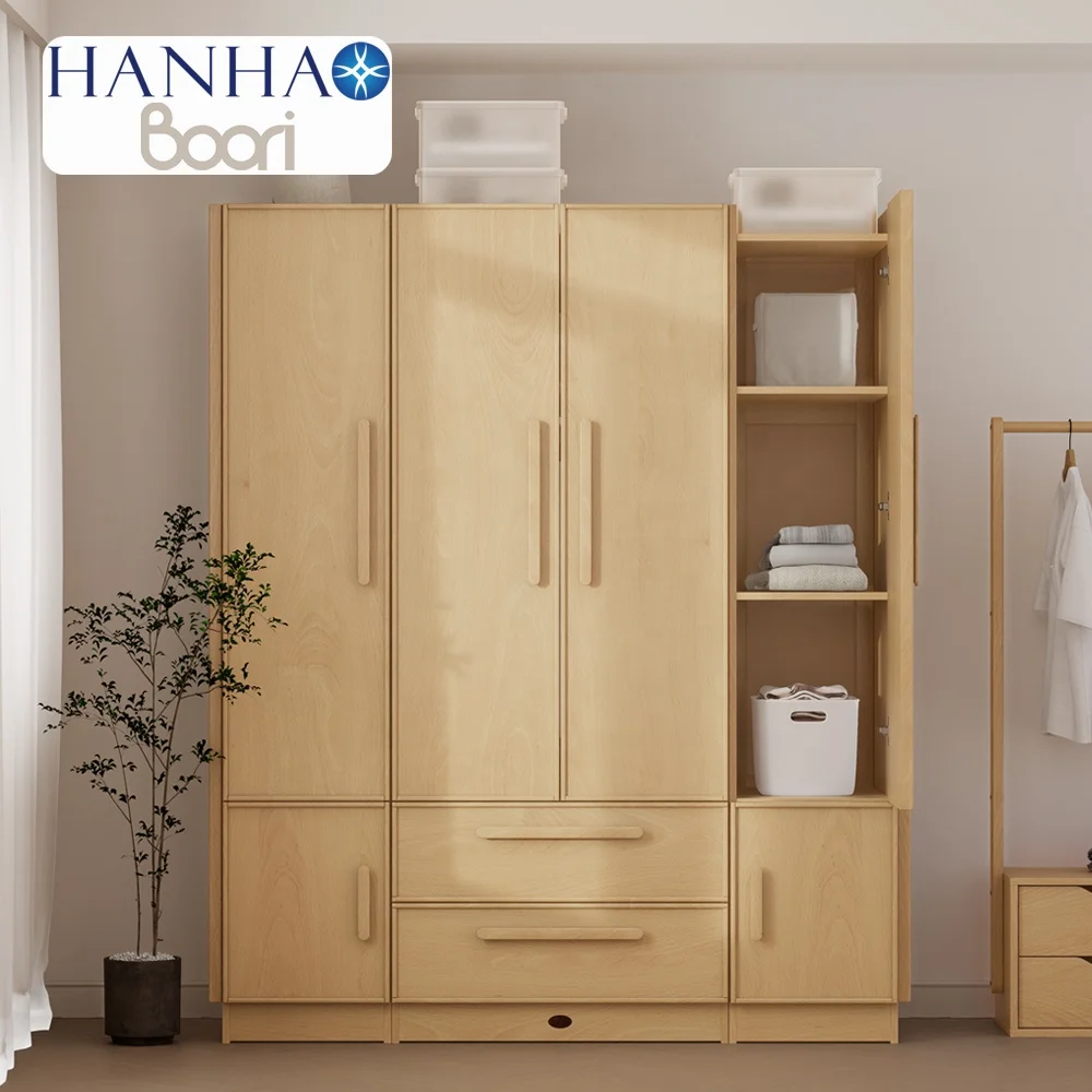 Only B2B Boori Modern Bedroom Small Size Single Door Wooden Storage Wardrobe Cabinet Clothes Organizer
