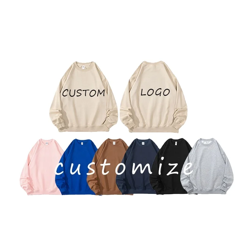 High Quality Custom Fashion Loose Cotton Comfortable Soft Crew Neck Resilient Drop Shoulder Oversize Sweatshirt Sweater For Men
