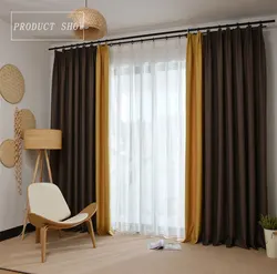 Simple Style Day And Night Cloth Curtain Plain Herringbone Fabrics For Curtains Fabric Sale