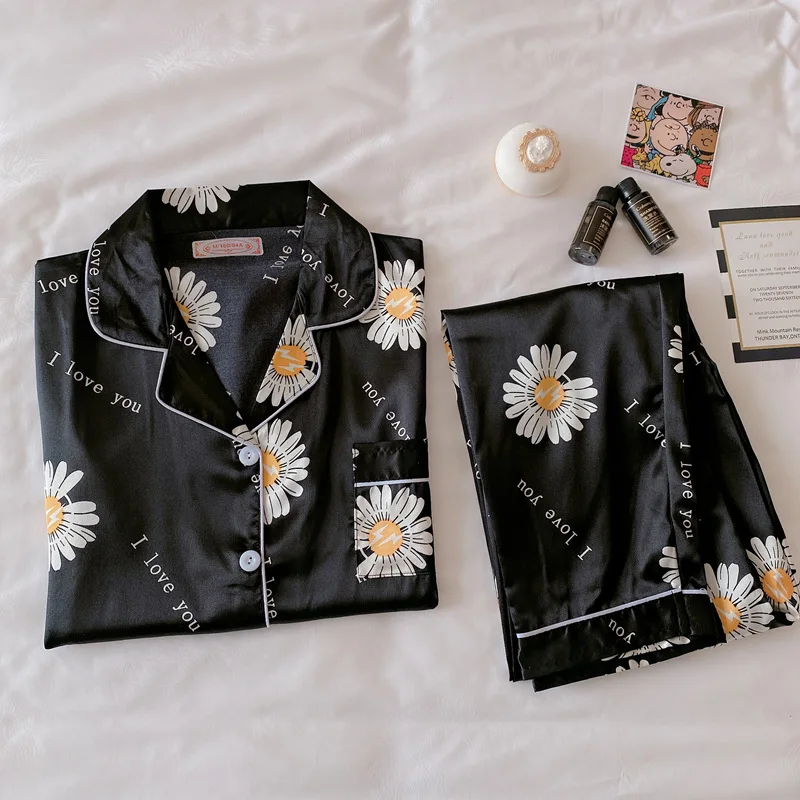 Летняя Женская атласная Шелковая пижама из двух частей, Женский пижамный комплект на заказ 2021, пижамный комплект с рукавами-апельсинами, пижамы