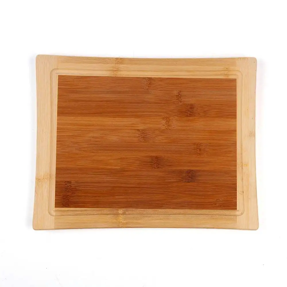 Arc Shape Kitchen Wooden Cutting China Engraved Charcuterie Cheese Chop Board With Water Trough