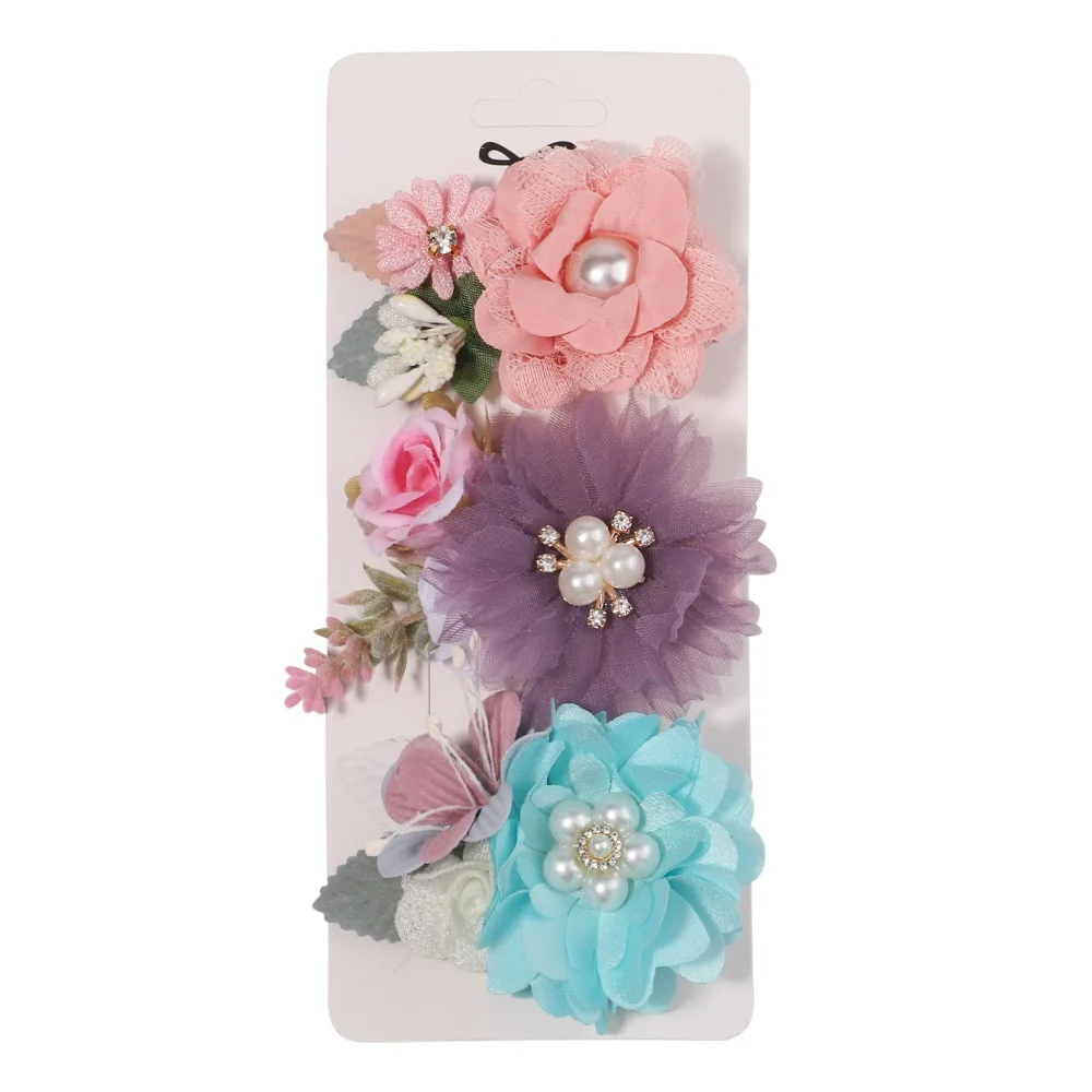 New Design Simulation Head Flower Wedding Diy Clothing Accessories Cloth Flower Brooch Jewelry Hair Accessories Clip