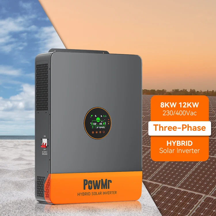 PowMr 8KW 12KW 48V Hybrid Solar Inverter 230V/400V Three Phase On/Off grid Pure Sine Wave Hybrid Solar Inverter