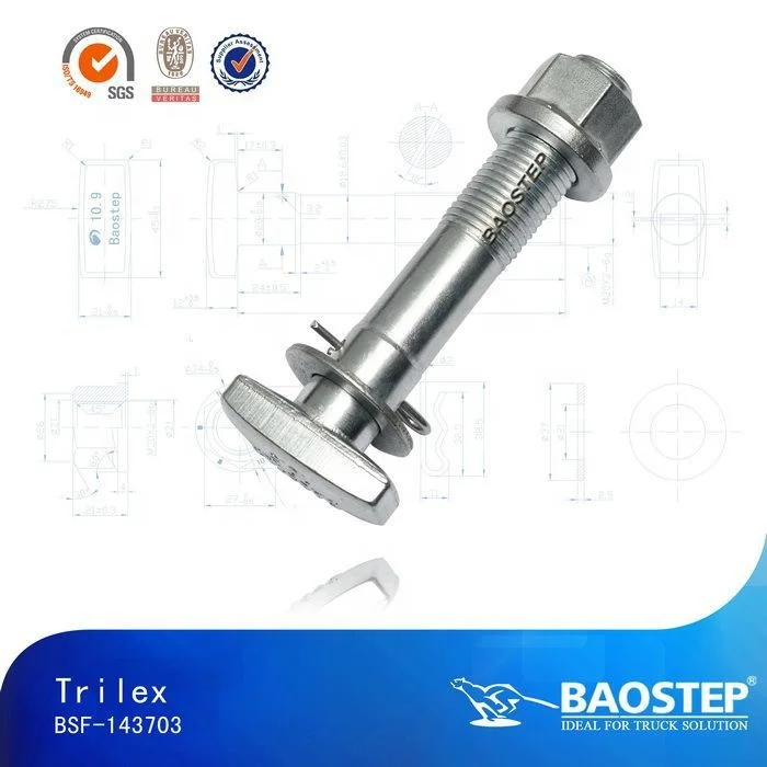 High Strength Wholesale Galvanized OEM 659112612 Wheel Bolts Size M22*2.0*115 For Trilex Truck T Head Shape Steel Wheel Stud