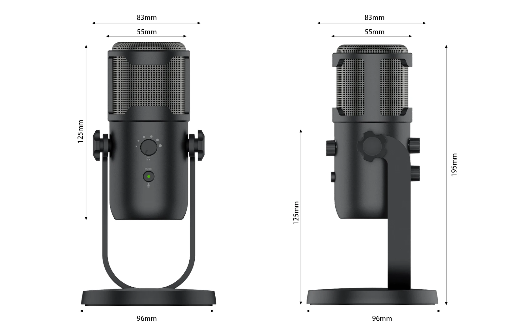 USB Microphone Computer Detachable Stand Detachable for Musical Instrument Recording Podcasting YouTube Karaoke Gaming Media