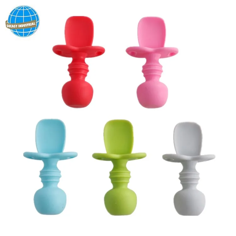 
 unbreakable Silicone Baby Children Feeding Training Flexible bend Spoons Forks  