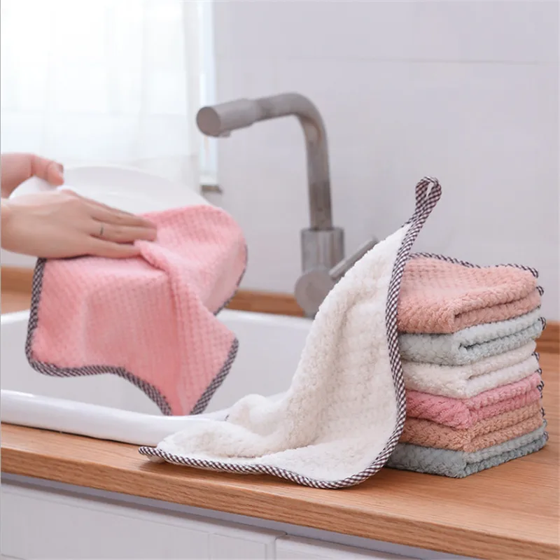 Kitchen Cleaning Cloths Super Thicker Absorbent  Table Kitchen Hanging Clean Dish Washing Cloth Cleaning Tool H609