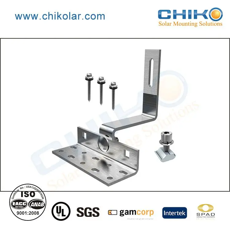 CHIKO Roof Mounting Solar Kits Tile Roof Solar Mounting System Solar Panel Tile Roof Mounting Structure