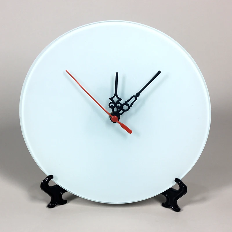 Selling Factory Directly 20*20cm Round Sharp Sublimation Blanks Glass Photo Frame with Clock BL27