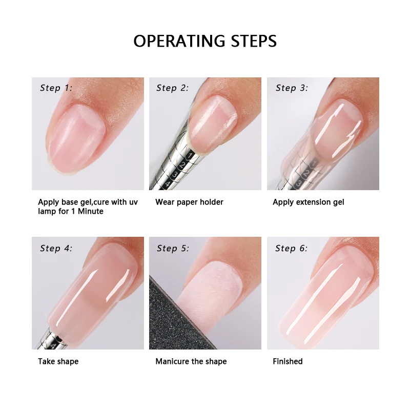 Beauty Nails Vacation Manufacturer Customized Logo Soft Gel Nail Kit With UV LED Lamp Gel Extension Building Gel