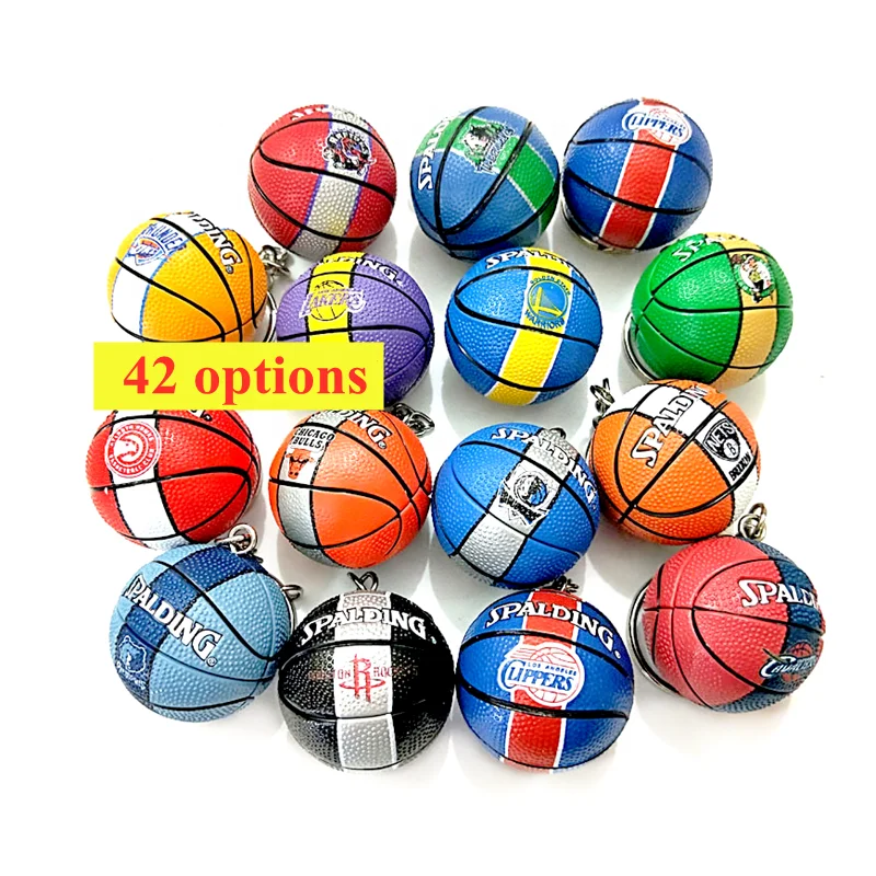 Personalized PVC PU Key Chain N B A Basketball Keychain with Team Logo for Basketball Fans Bag Pendant Gifts Souvenirs