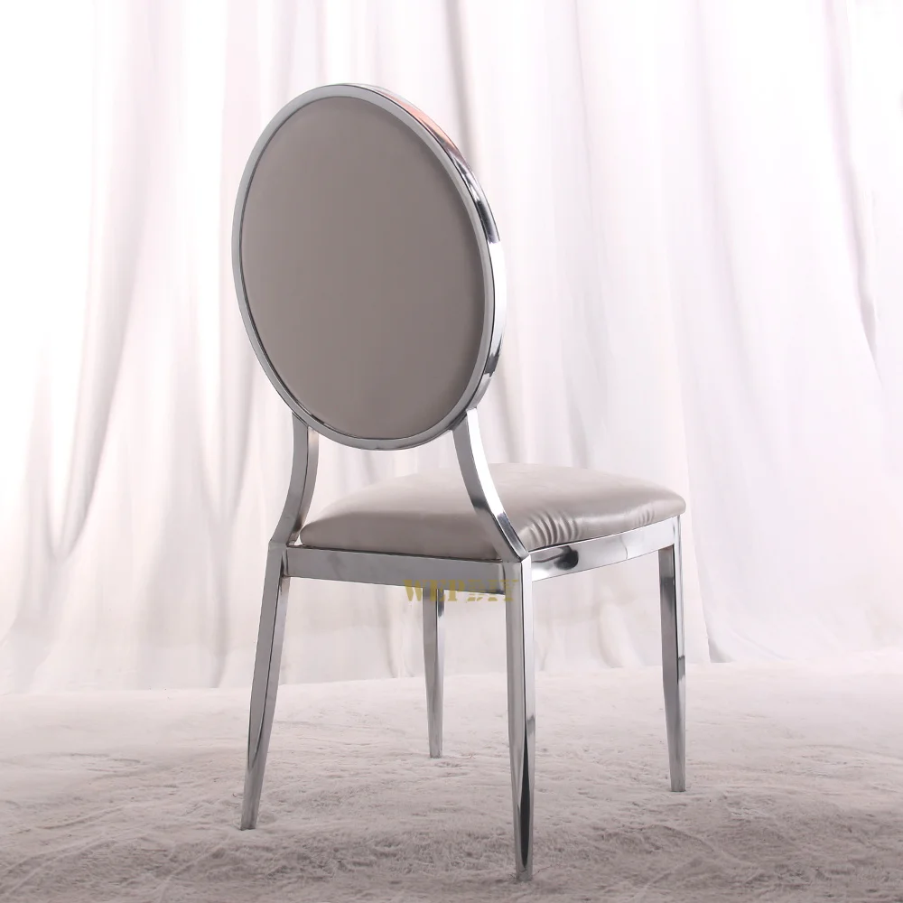 Hot sale Stainless steel round back chair for wedding decoration