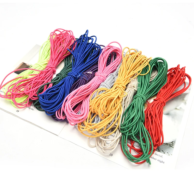 Factory Wholesale 2Mm 3Mm 4Mm 5Mm Custom Braided Round Polyester Elastic Cord Rope Rubber Latex Cord