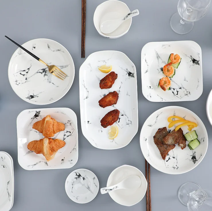 Antique Banquet Dinnerware Exclusive Dinnerware Set White Horeca Crokery Dinner Set Tableware Chinese Ceramic