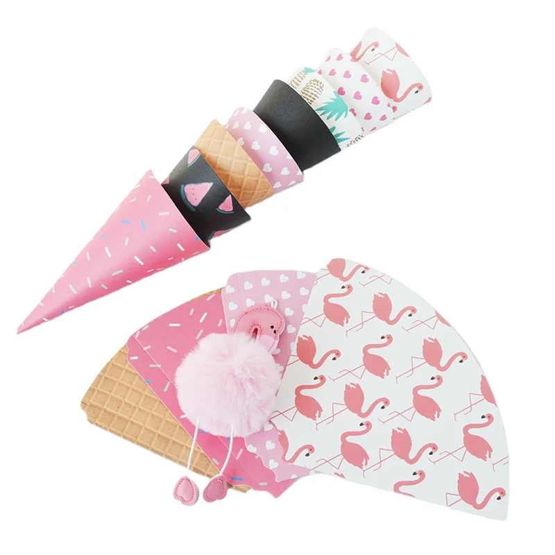 Wholesale Artificial Ice Cream Cone Rose Bouquet Packaging Wrapping Paper for Mini Soap Flower Craft Paper Waterproof OPP Bags