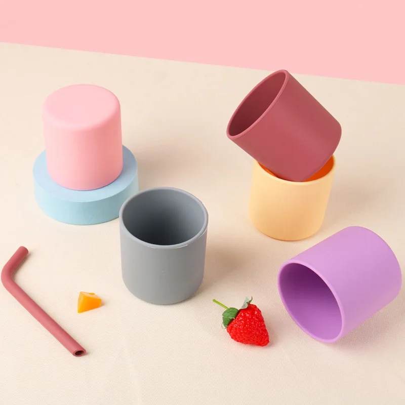 Baby Drink Cup Drinkware Silicone Cups For Kids Leakproof Child Water Cup Bottle