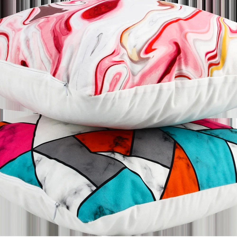 Soft Polyester Colorful Stripes Pillow Cover Throw Pillows for Living Room Sofa Seat Chair Decor Car Printing Gift