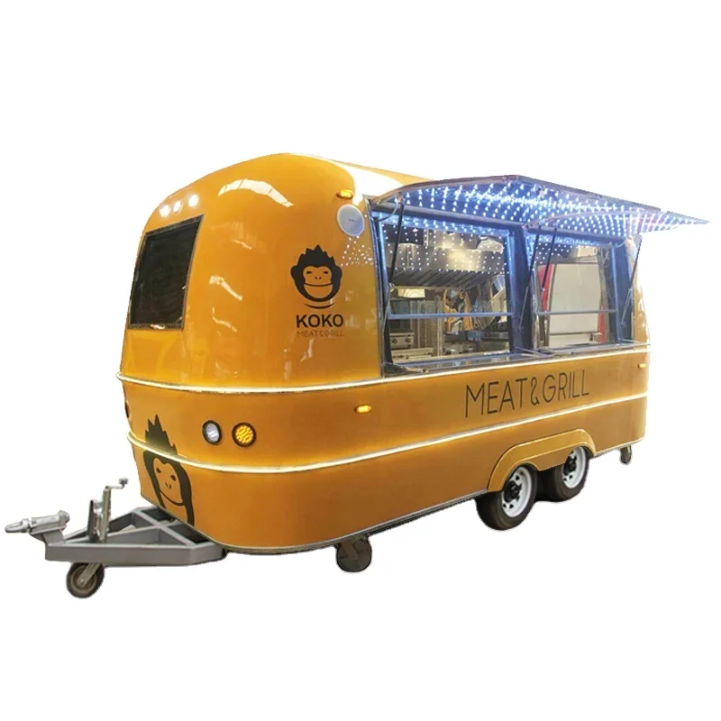 New Product Fast Cooking Concession Food Trailers Standard Kiosk LED Lights Mobile Restaurant Restaurant Equipment We Supply VIN