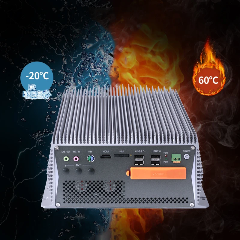 Wide Temperature fanless i7 processor embedded computer Box Industrial PC