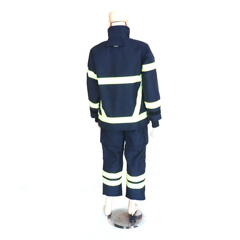 Fireman Suit Classic Navy Blue Dupont Nomex Twill Shell 4 Layers Fire Fighter Fireman Fire Fighting Firefighter Suits