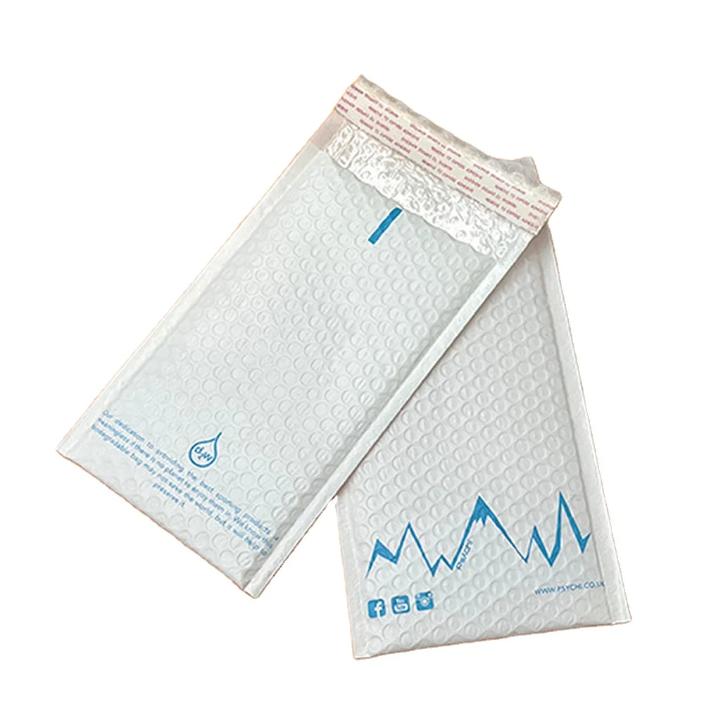 Wholesale Lightweight Logo Printing Glossy Aluminum Foil Custom Black White bubble mailer Metallic Bubble Mailer