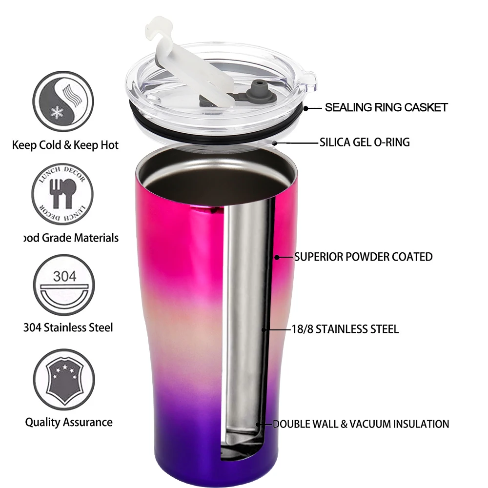 Amazon  Double Wall Vacuum Insulated Tumbler Cups Stainless Steel Coffee Tumbler With Lid And Straw