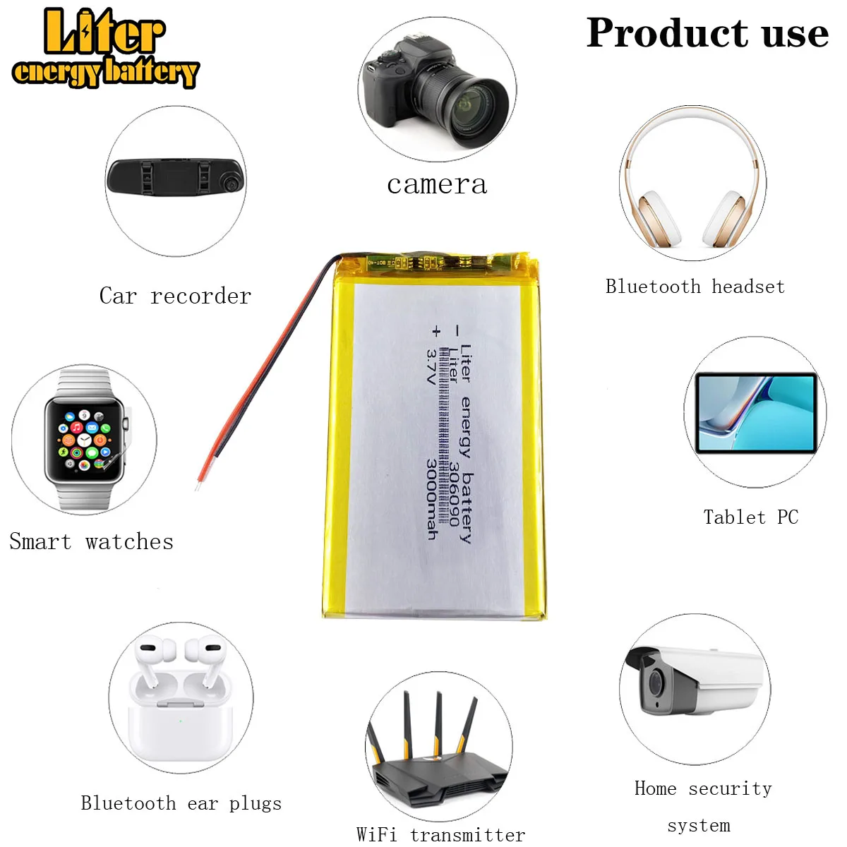lipo 306090 3000mah 7v rechargeable lithium polymer battery  li-polymer battery CE FCC ROHS