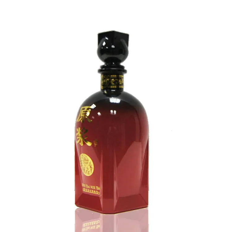 red color painting high quality  liquor vodka glass bottles  with glass lid