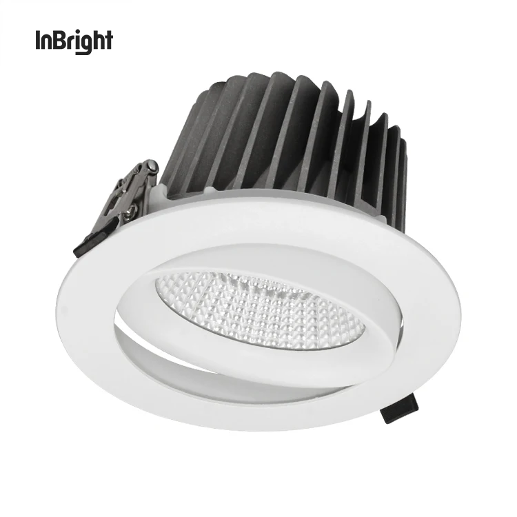 Residential Recessed LED Downlight 5W 7W 12W 20W 30W Adjustable Dali Dimmable Anti Glare COB Down Light