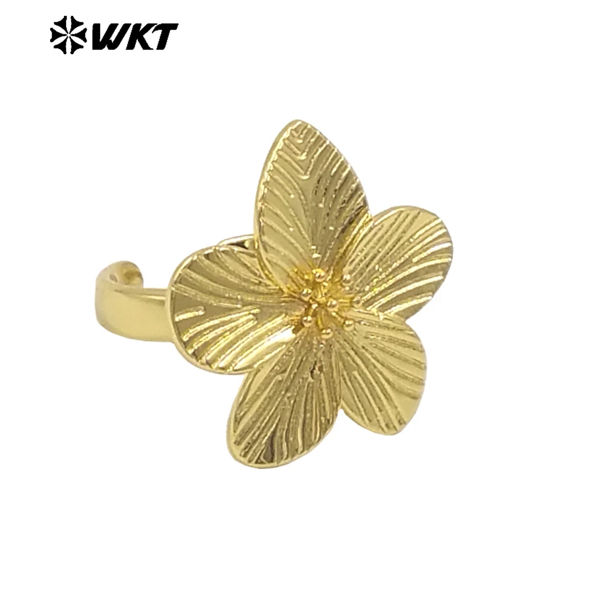 WT-R552 новый дизайн оптом милое красивое позолоченное нежное цветочное кольцо для женщин 18 карат в качестве ежедневного украшения и специального подарка
