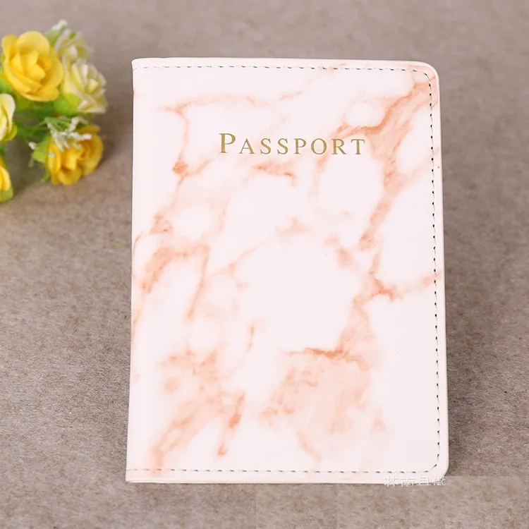 Custom  Pu Leather Simple Style Travel Passport Wallets Passport Holder  Women Mens Slim Business Passport Cover Protector Purse