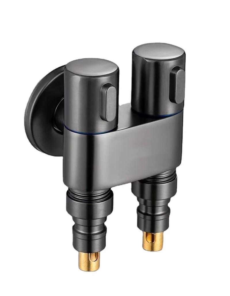 NESAN76 All copper mini one in two out double use triangle valve toilet companion three way double control switch faucet