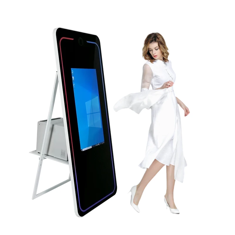 Mirror photo booth with camera and printer interactive magic selfie photo mirror booth machine for photo booth machine malaysia