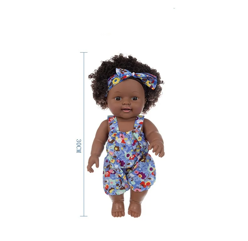 SongYi Factory Wholesale Realistic Dark Skin Newborn Baby Model Fashion Simulation PVC Black Hair Doll Toy