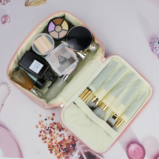 Индивидуальные OEM косметические мешки для мойки, розовый органайзер для косметики для женщин