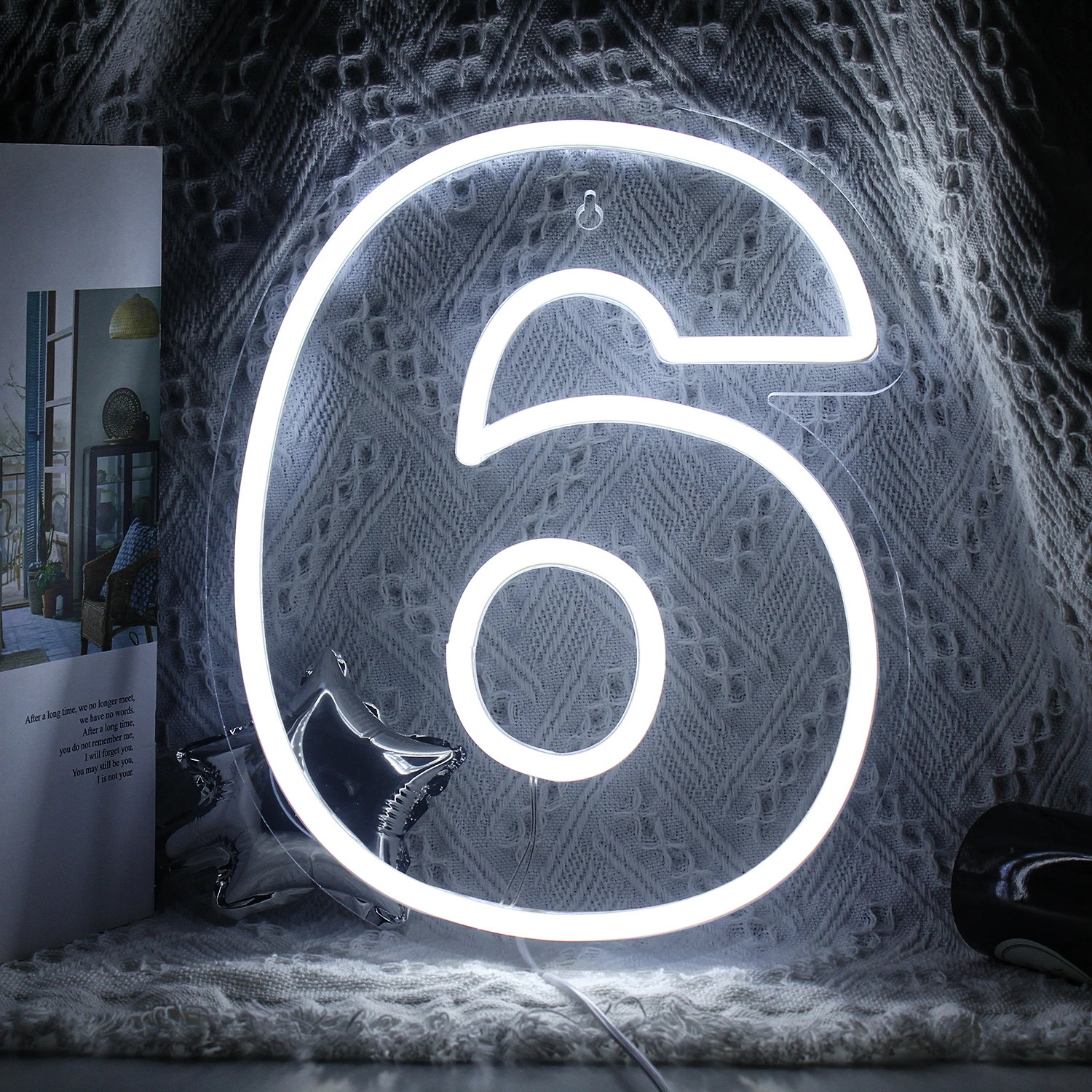 Wanxing Birthday Neon Sign Custom Number 6  LED Neon Light Party,Sweet Birthday Gifts